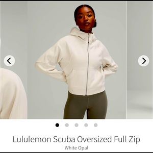 Lululemon NWT scuba white opal full zip oversized